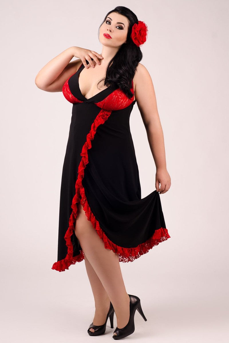 schwarz/rotes Chemise E/2002 von Andalea Dessous schwarz/rotes Chemise E/2002 von Andalea Dessous